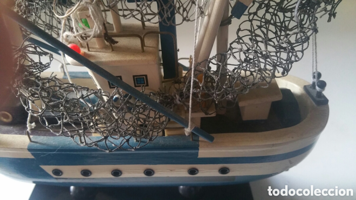 Artesan&iacute;a: Maqueta de barco de pesca de madera. - Foto 6