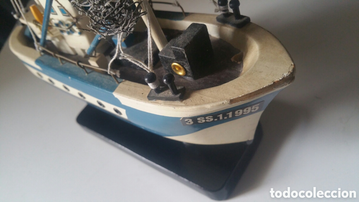 Artesan&iacute;a: Maqueta de barco de pesca de madera. - Foto 9