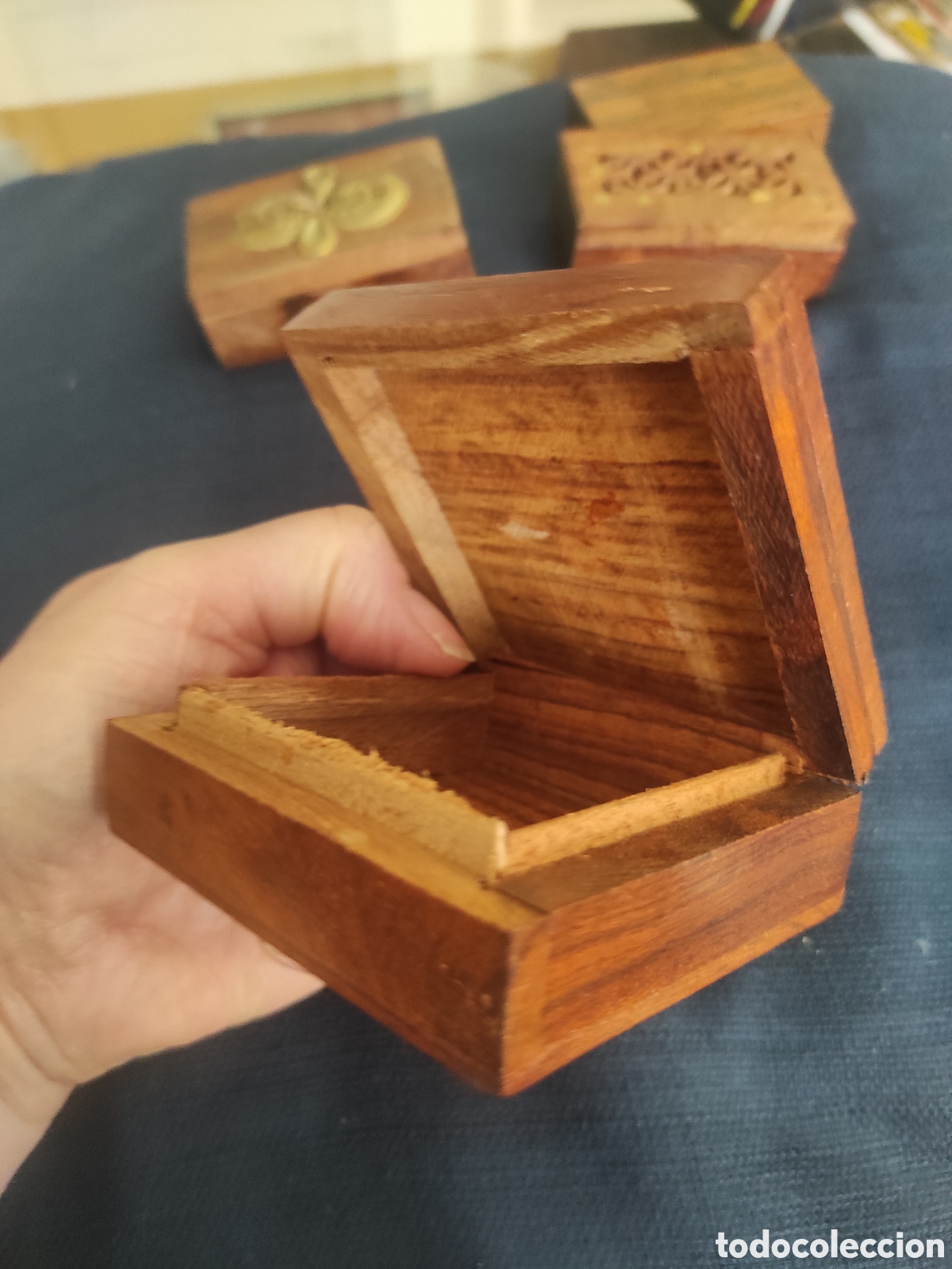 Artesan&iacute;a: Cajitas en madera y laton 4 uds - Foto 6