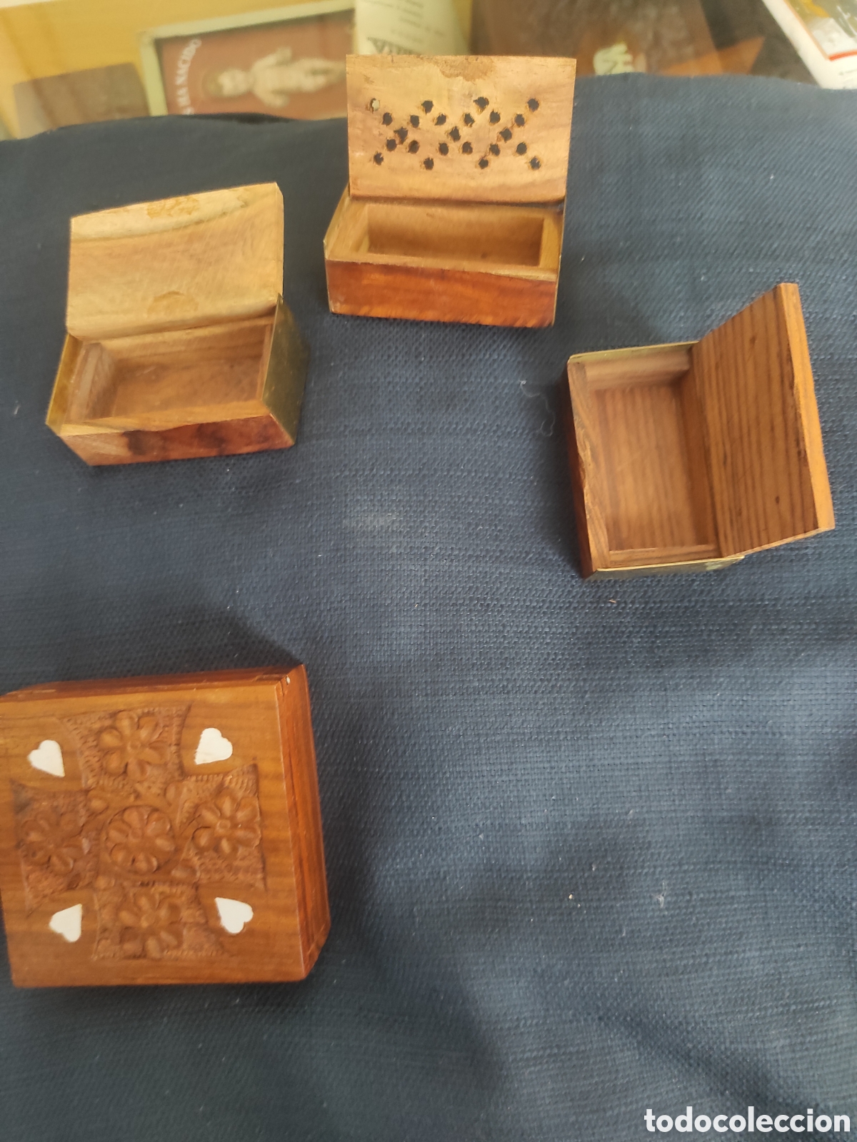 Artesan&iacute;a: Cajitas en madera y laton 4 uds - Foto 7