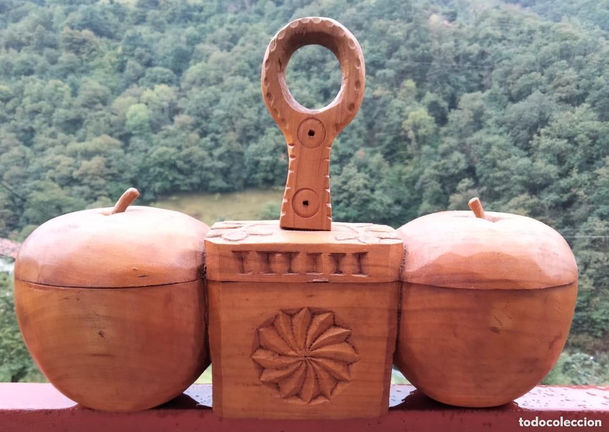 Artesan&iacute;a: Artesan&iacute;a Talla madera Recipiente multiusos Especiero - Foto 1