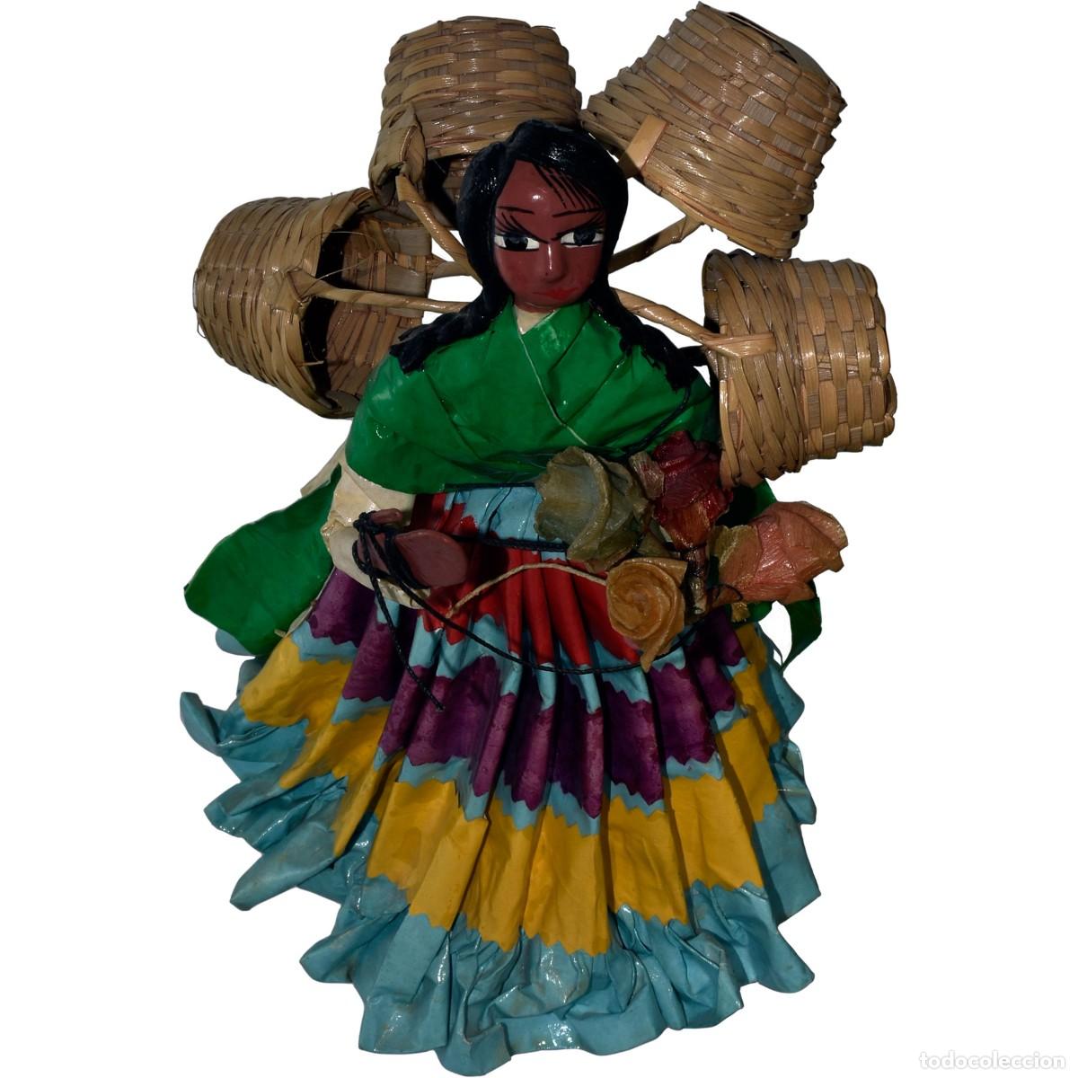 Artesan&iacute;a: FIGURA PAPEL MACHE. MUCHACHA con CESTOS - Foto 6