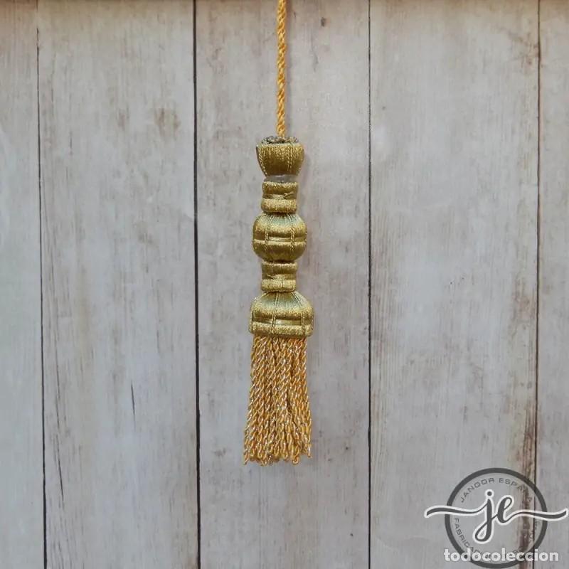 Kunsthandwerk: Borla de oro oscuro con fleco de hojuela 12 cm