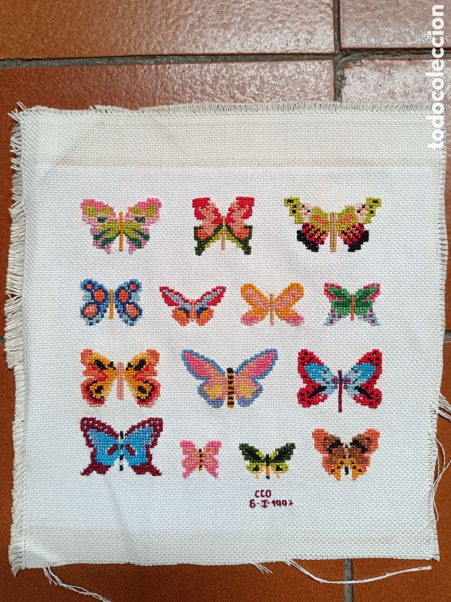 Artesan&iacute;a: Punto de cruz Mariposas - Foto 3