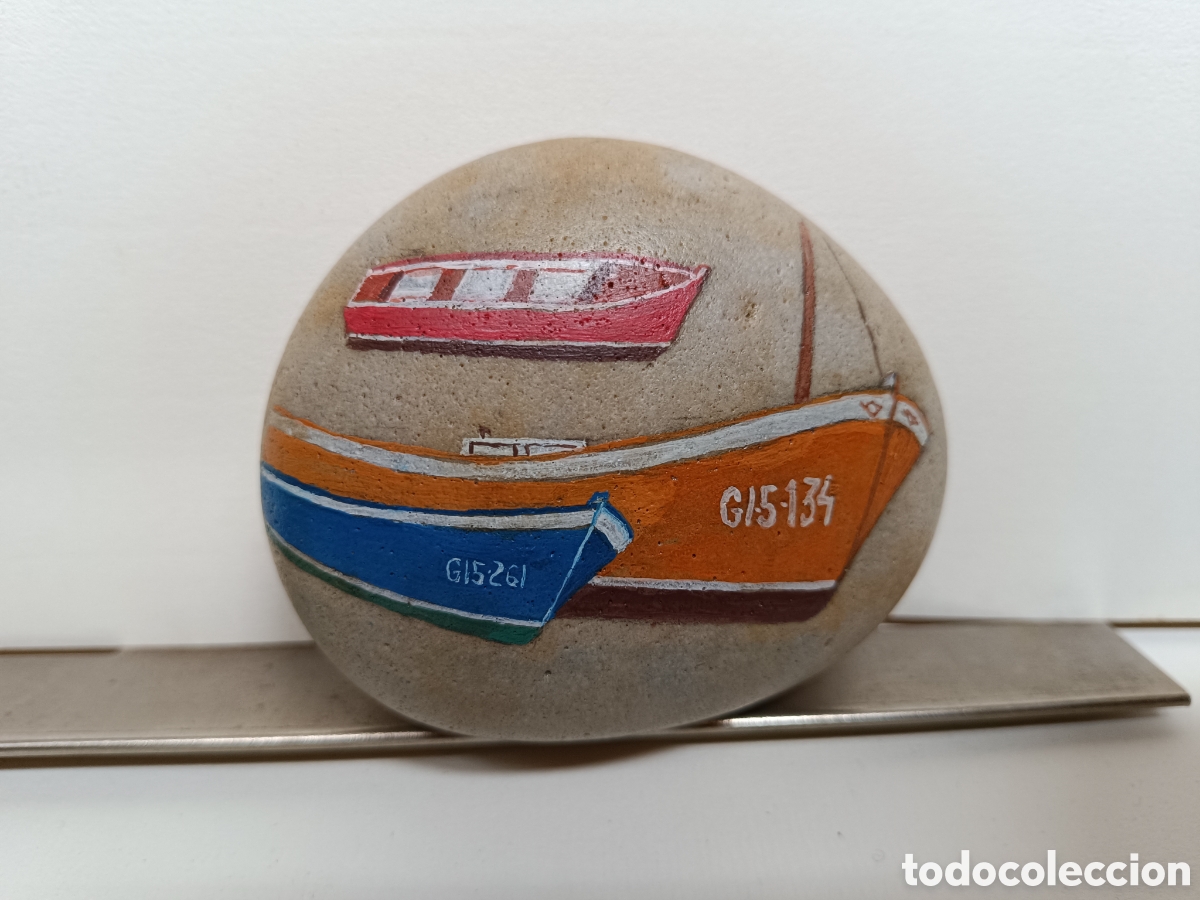 Artesan&iacute;a: Piedra pintada a mano barcas - Foto 1