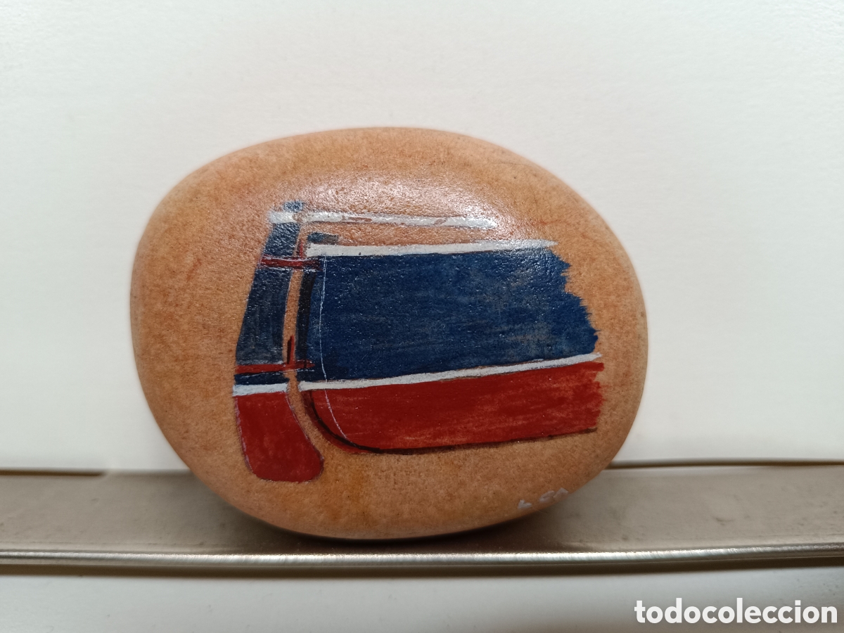 Artesan&iacute;a: Piedra pintada a mano timon y popa de barco - Foto 1