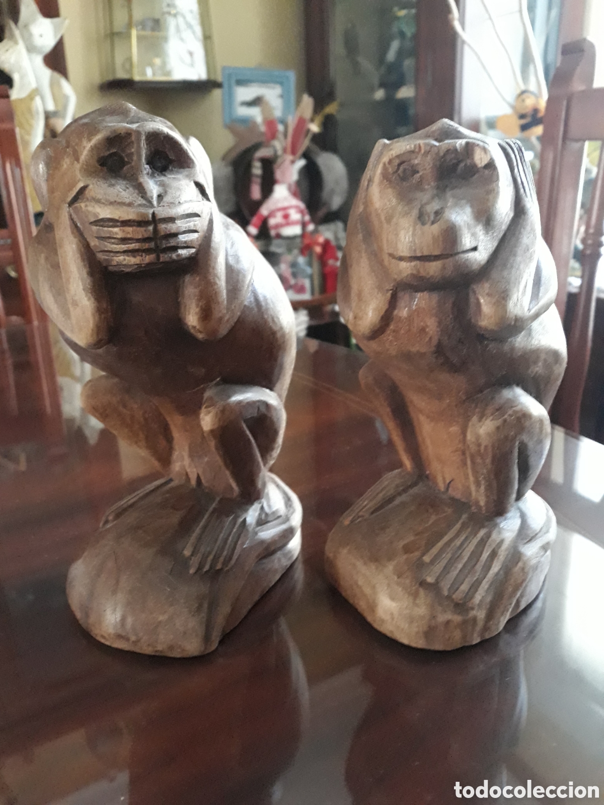 Artesan&iacute;a: Figuras monos de madera - Foto 1