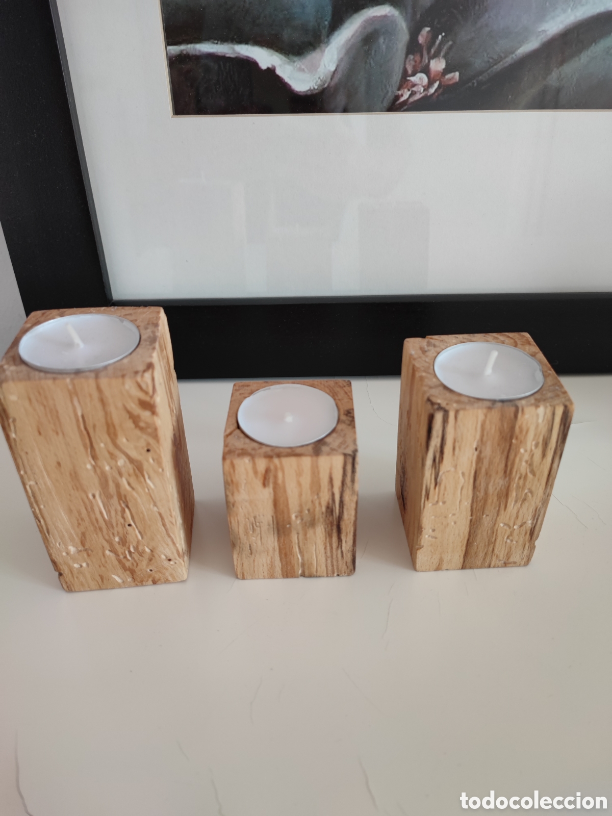 Artesan&iacute;a: Portavelas artesanales de madera - Foto 4