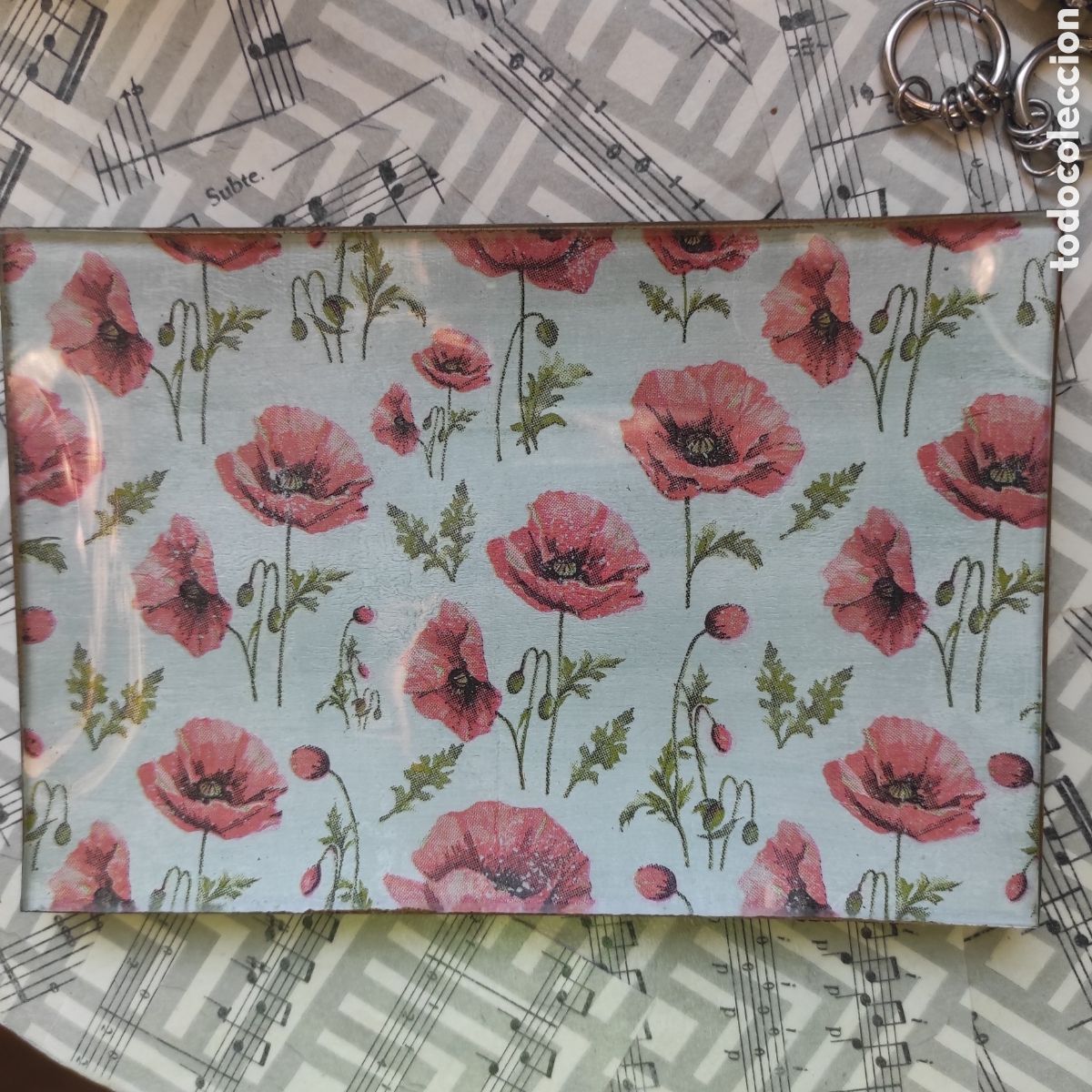 Artesan&iacute;a: Bandeja de cristal con amapolas - Foto 2
