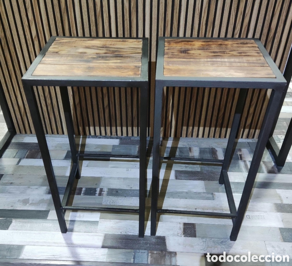 Artesan&iacute;a: 2 taburetes de cocina estilo industrial - Foto 2