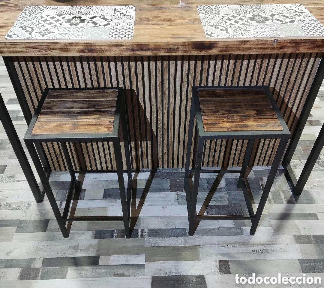 Artesan&iacute;a: 2 taburetes de cocina estilo industrial - Foto 1