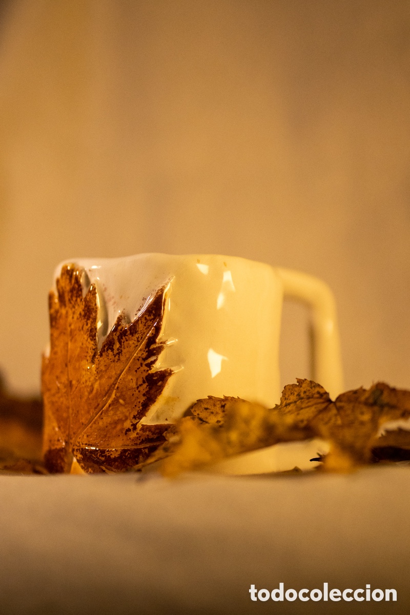 Artesan&iacute;a: Caneca artesanal com folha - Foto 3
