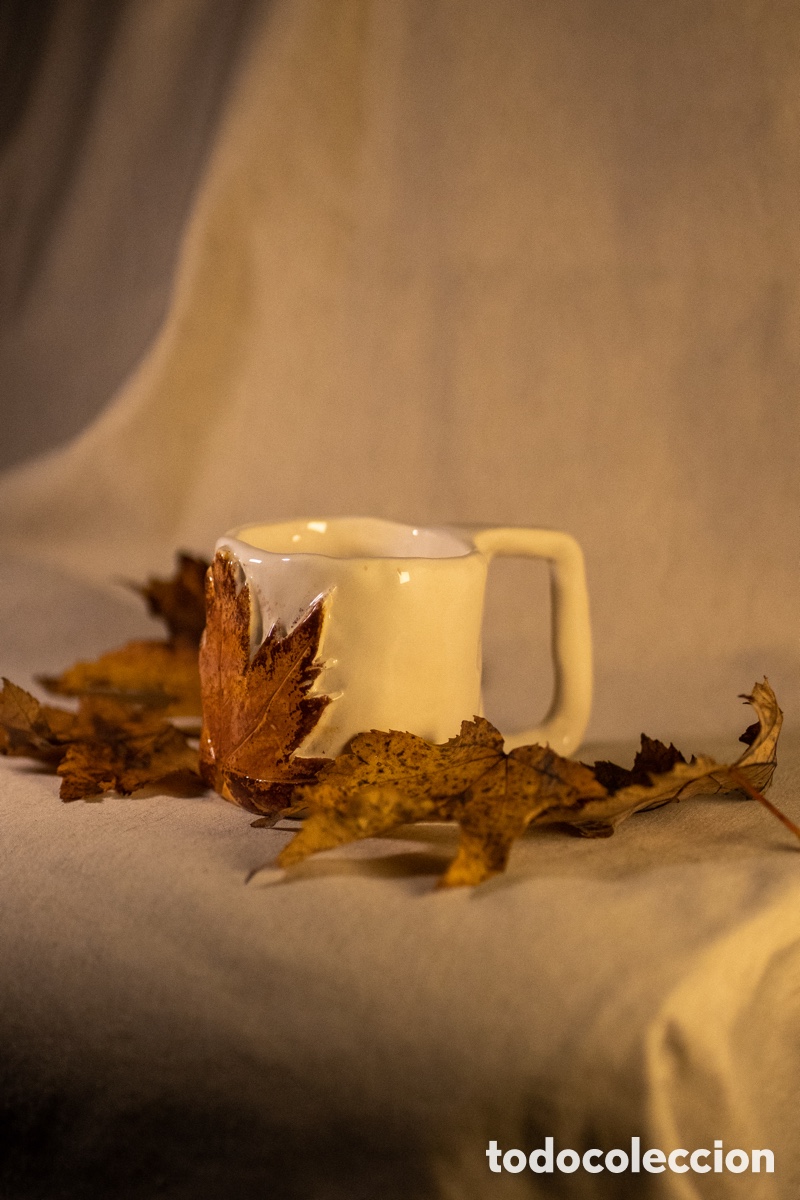 Artesan&iacute;a: Caneca artesanal com folha - Foto 5