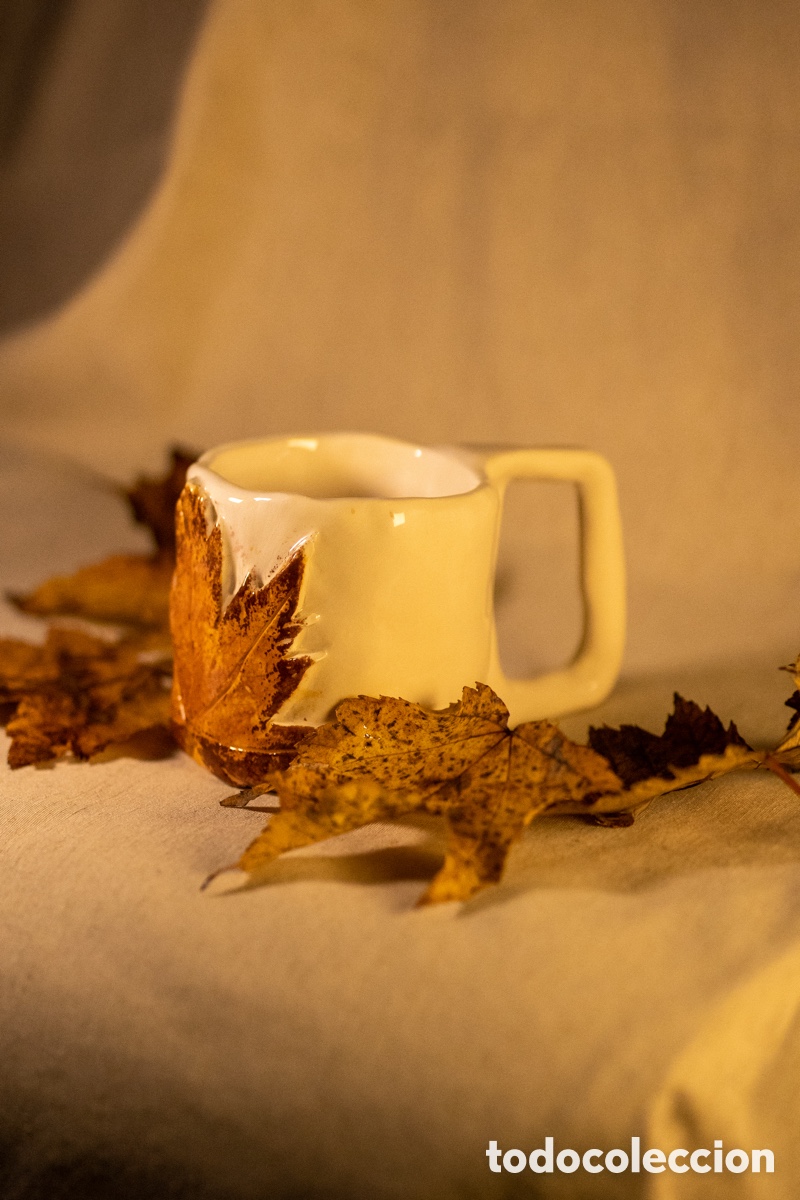Artesan&iacute;a: Caneca artesanal com folha - Foto 6