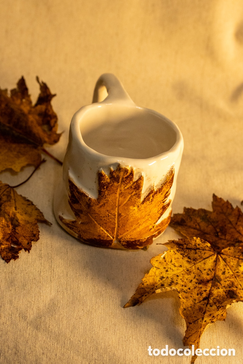 Artesan&iacute;a: Caneca artesanal com folha - Foto 7