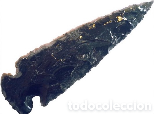 Artesan&iacute;a: PUNTA DE LANZA PREHISTORICA OBSIDIANA - Foto 2