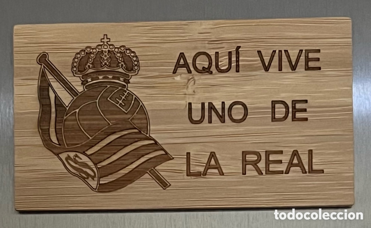 Artesan&iacute;a: Im&aacute;n de bamb&uacute; grabado con l&aacute;ser Real Sociedad - Foto 1