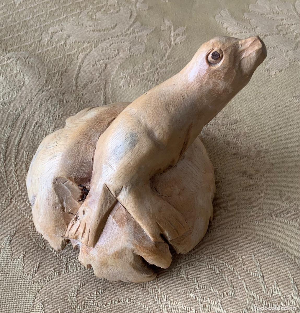 Artesan&iacute;a: FOCA TALLADA A MANO EN MADERA DE PARASITO BALINES - Foto 4