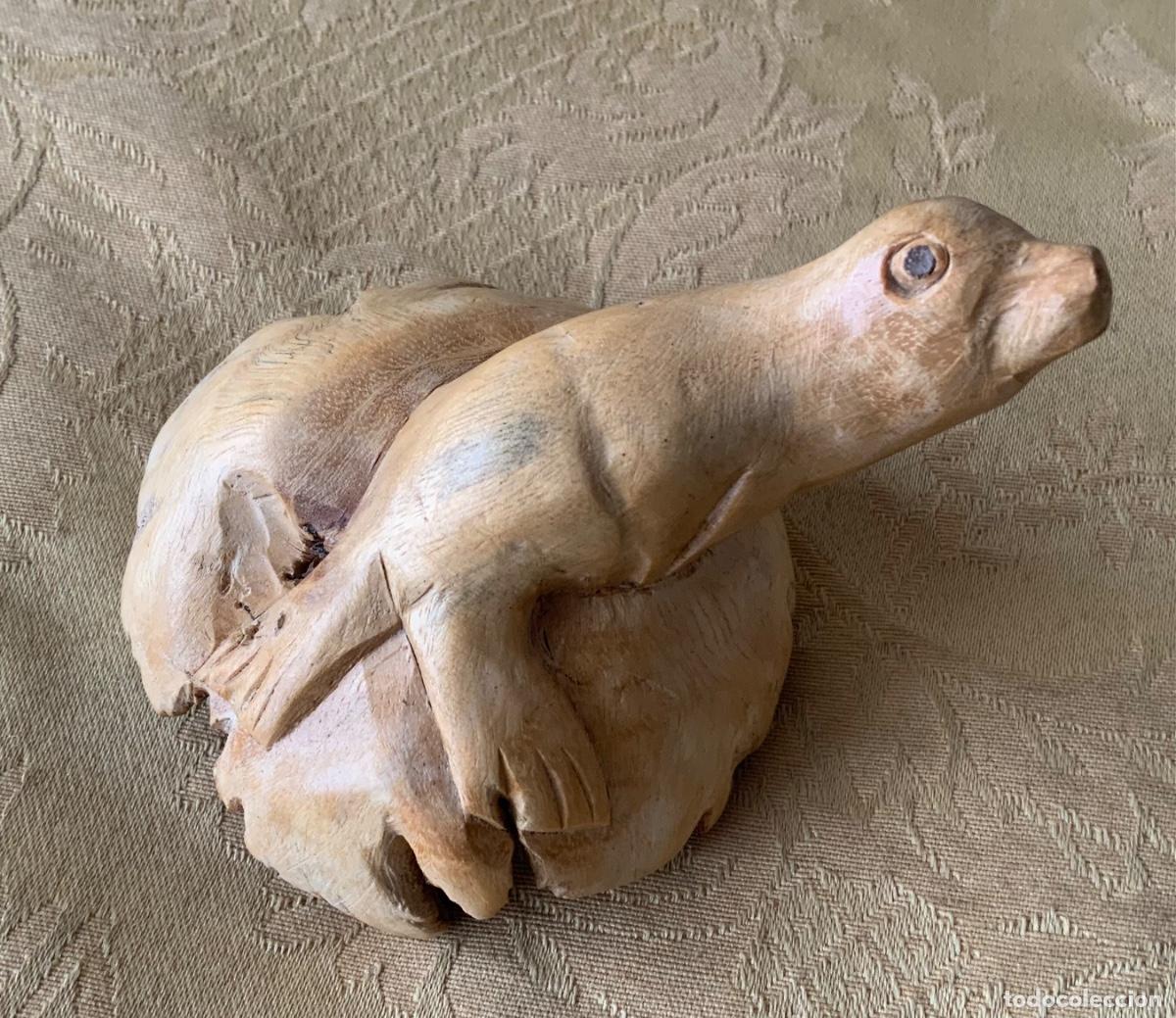 Artesan&iacute;a: FOCA TALLADA A MANO EN MADERA DE PARASITO BALINES - Foto 5