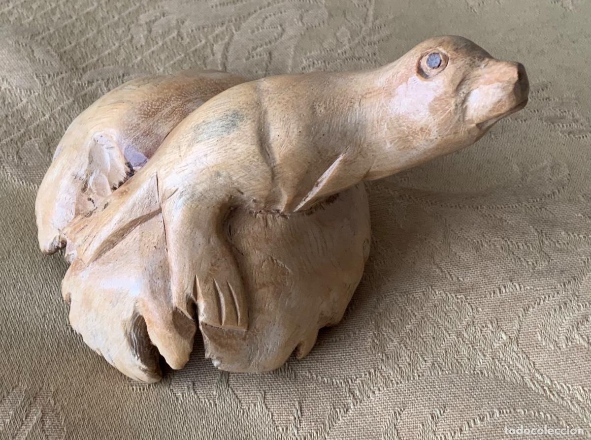 Artesan&iacute;a: FOCA TALLADA A MANO EN MADERA DE PARASITO BALINES - Foto 10