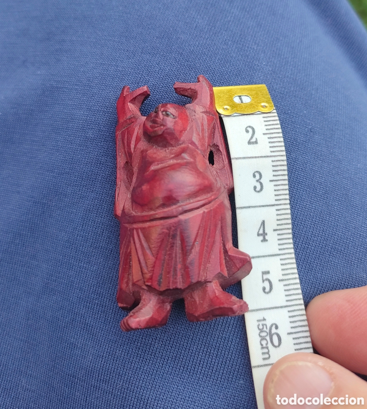 Artesan&iacute;a: Figura de buda, tallado en madera (caoba?) - Foto 3