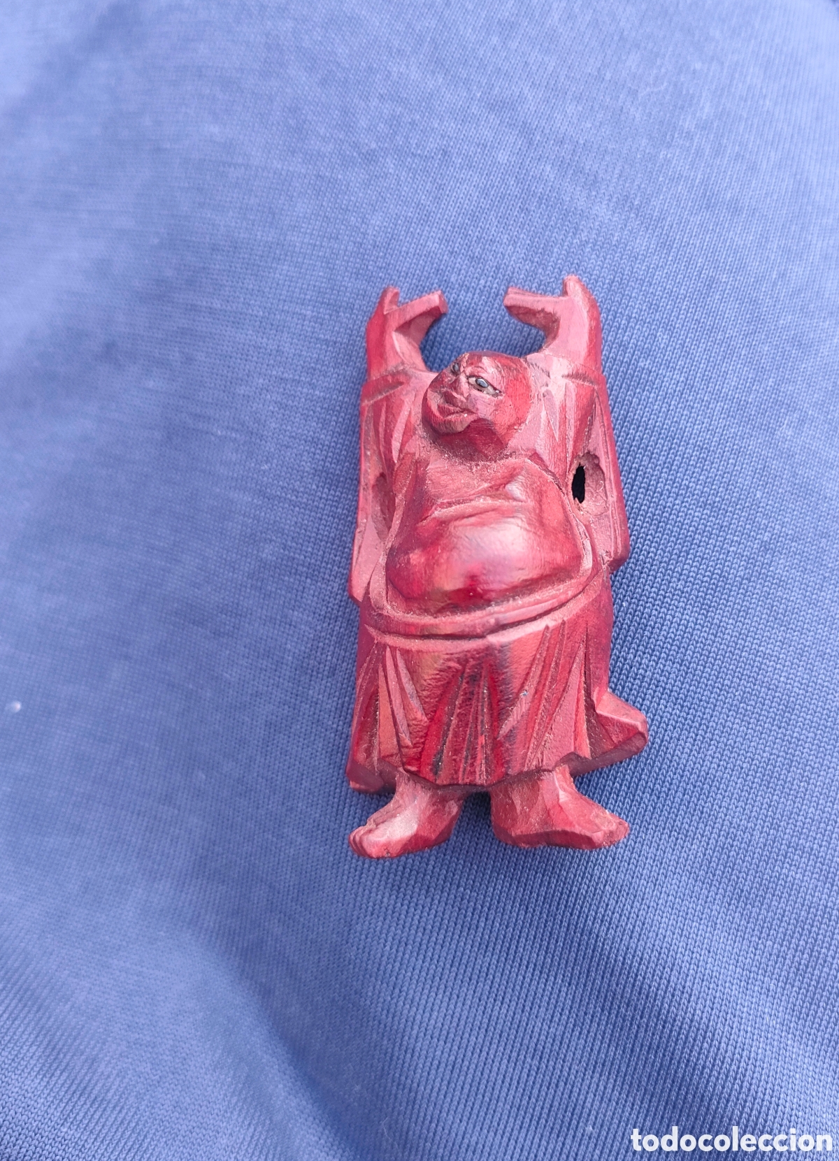 Artesan&iacute;a: Figura de buda, tallado en madera (caoba?) - Foto 4