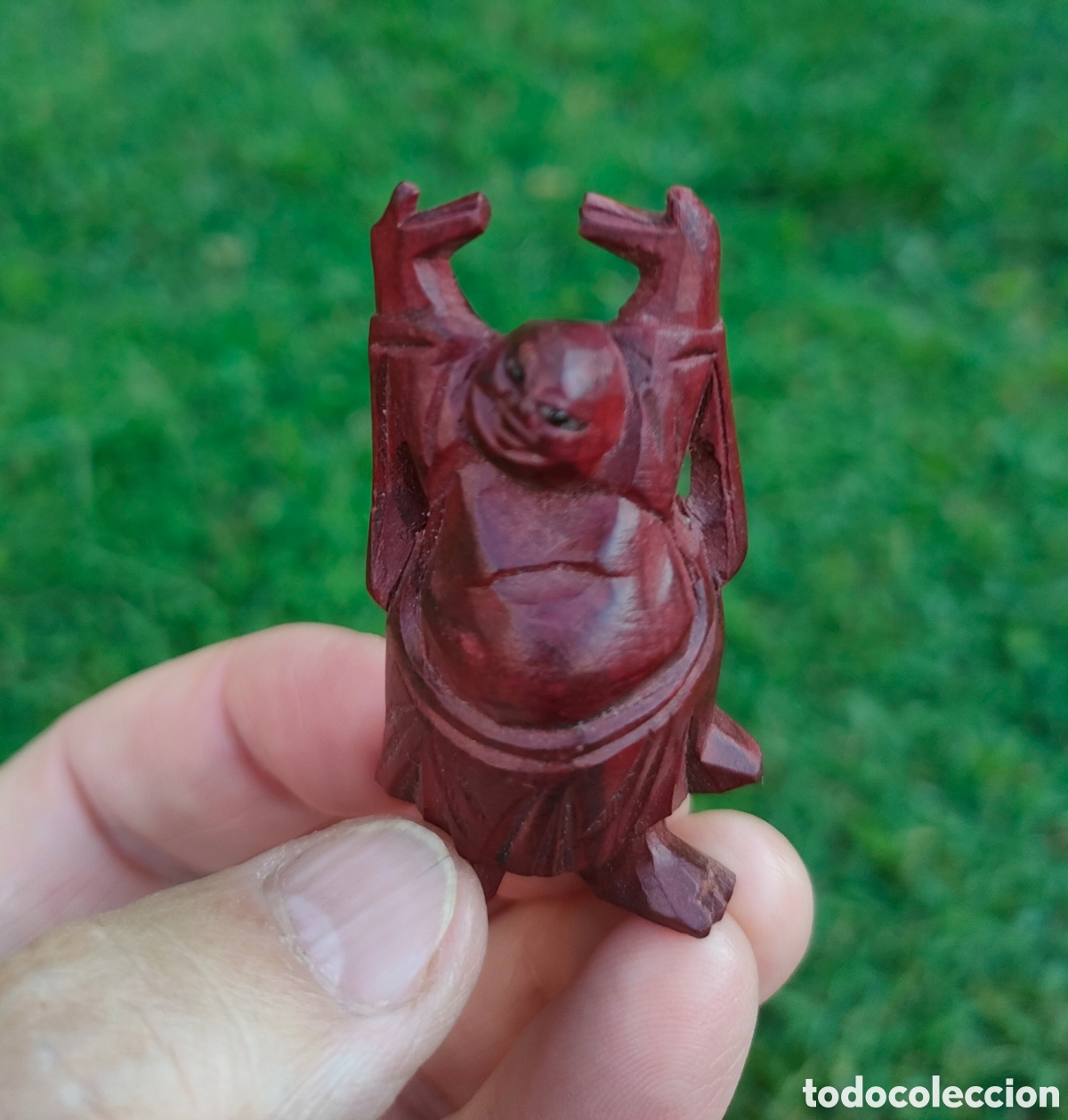 Artesan&iacute;a: Figura de buda, tallado en madera (caoba?) - Foto 6
