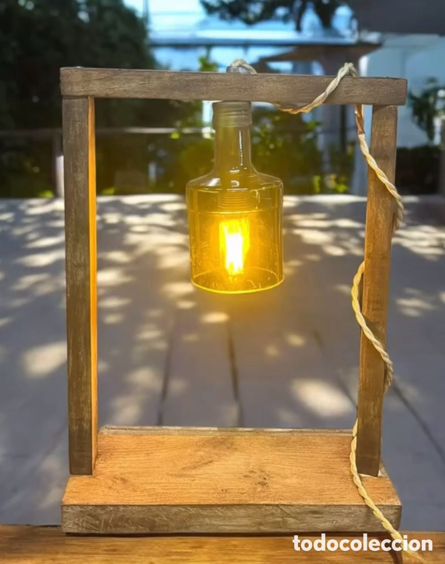 Artesan&iacute;a: L&aacute;mpara artesanal con botella - Foto 4