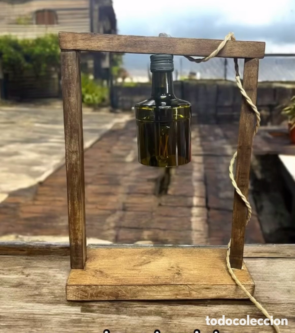 Artesan&iacute;a: L&aacute;mpara artesanal con botella - Foto 1