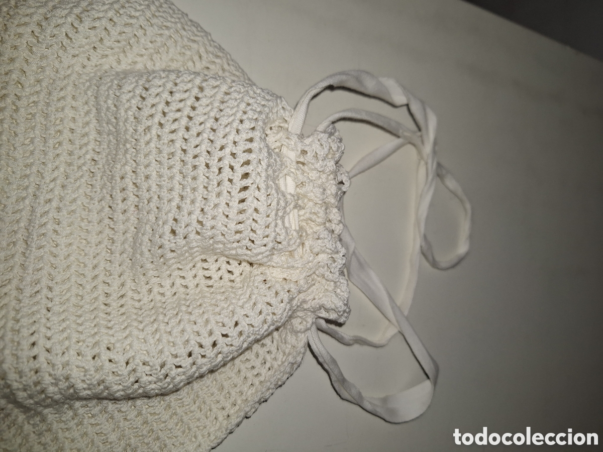 Artesan&iacute;a: Lote de 2 saquitos blancos de ganchillo - Foto 3