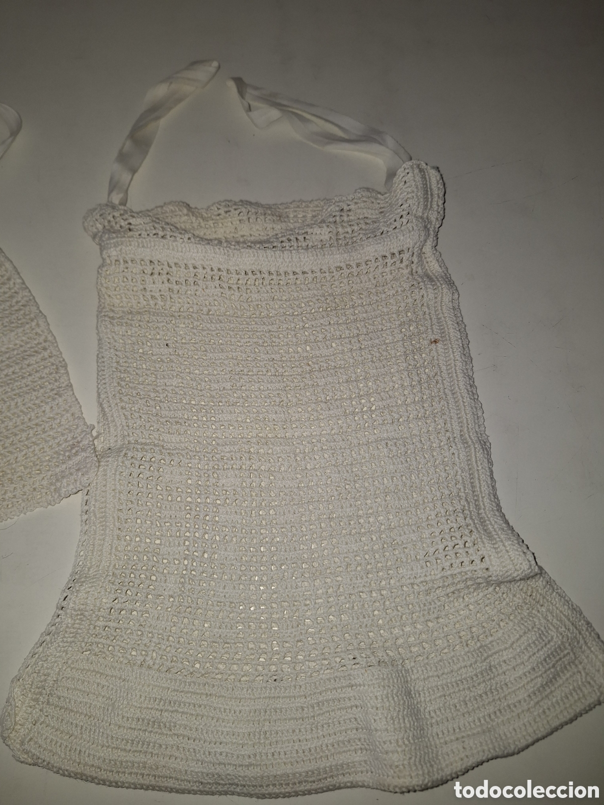 Artesan&iacute;a: Lote de 2 saquitos blancos de ganchillo - Foto 4