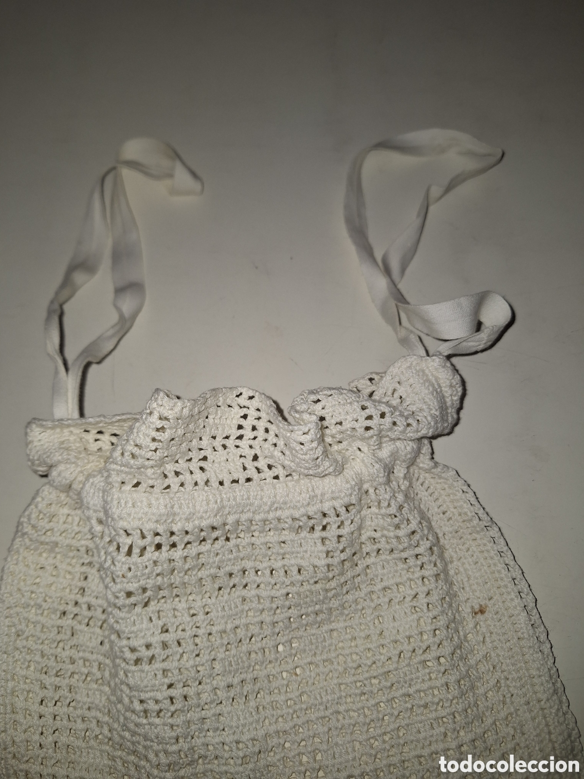 Artesan&iacute;a: Lote de 2 saquitos blancos de ganchillo - Foto 5