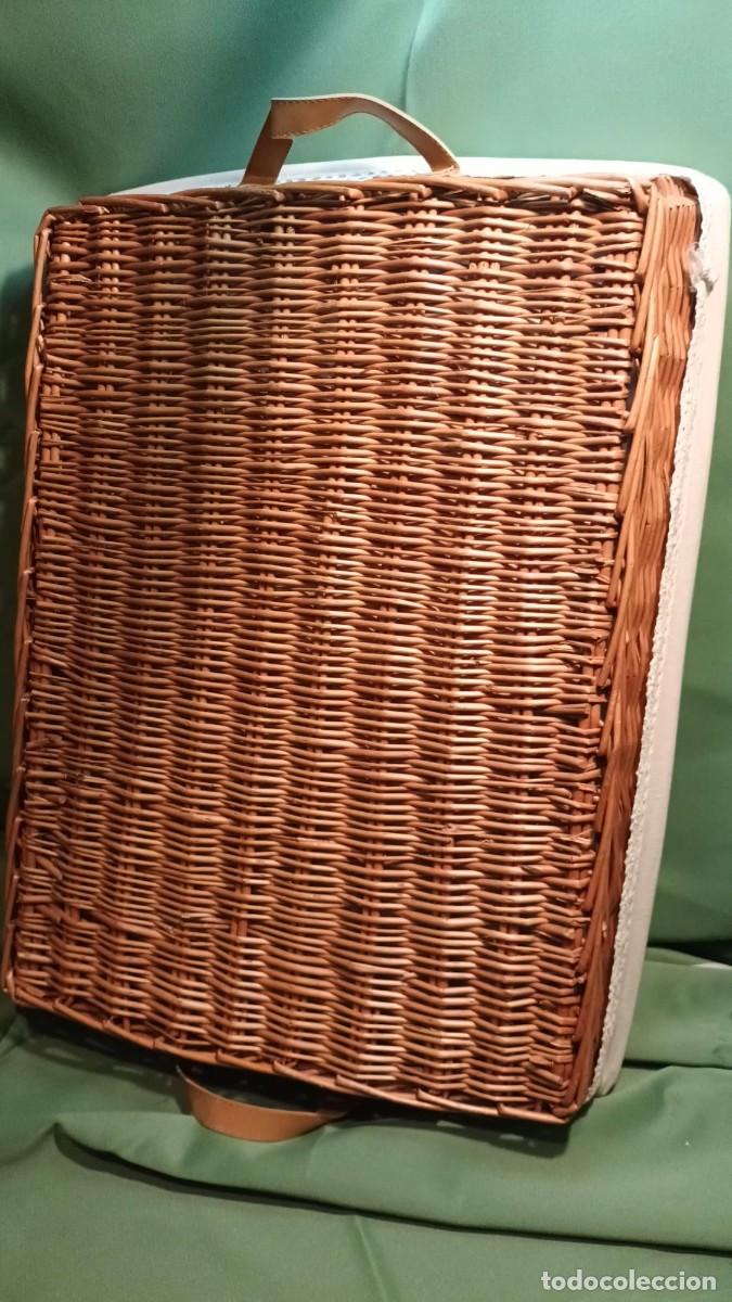 Artesan&iacute;a: BANDEJA DE MIMBRE RECTANGULAR CON ASAS DE CUERO. - Foto 9