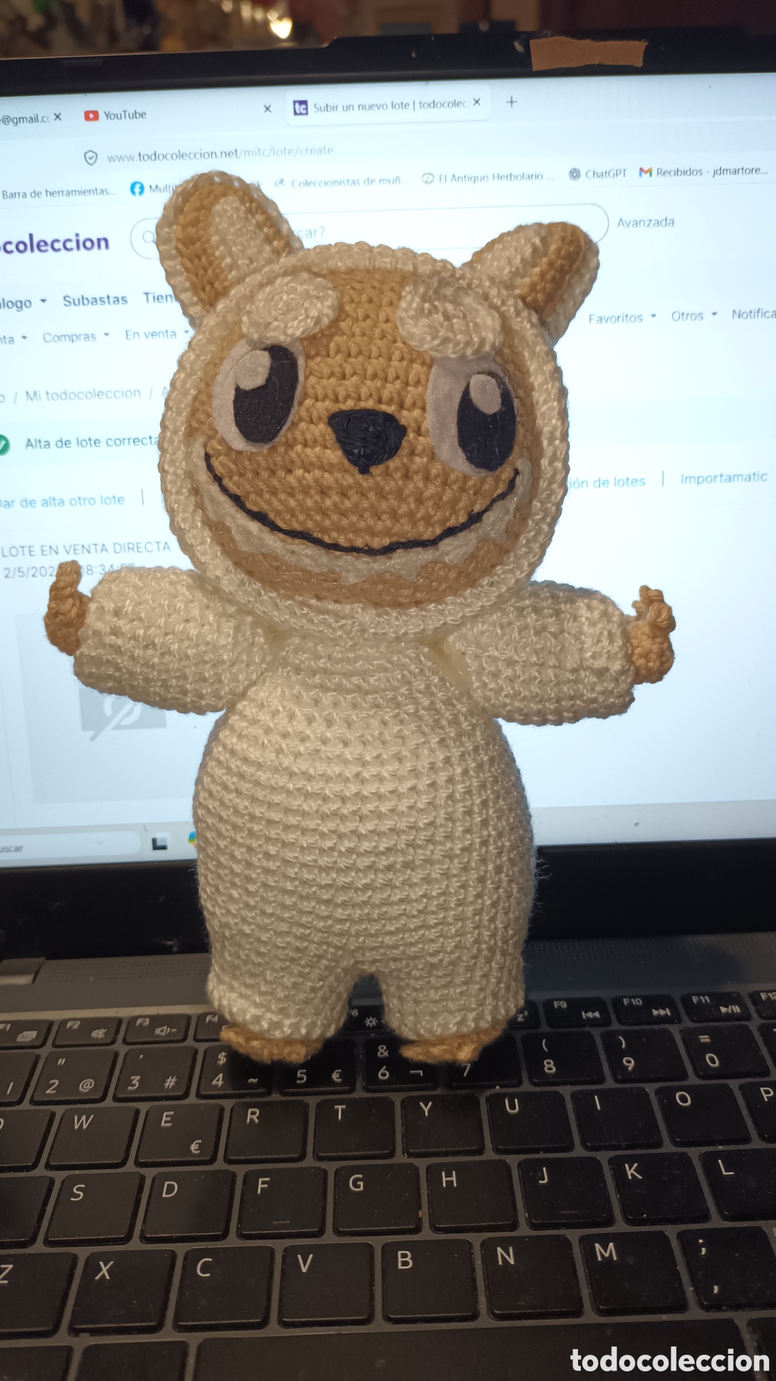Artesan&iacute;a: Amigurumi Labubu blanco - Foto 1
