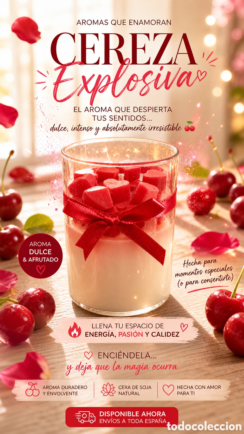 Artesan&iacute;a: Vela aromatica cereza explosiva