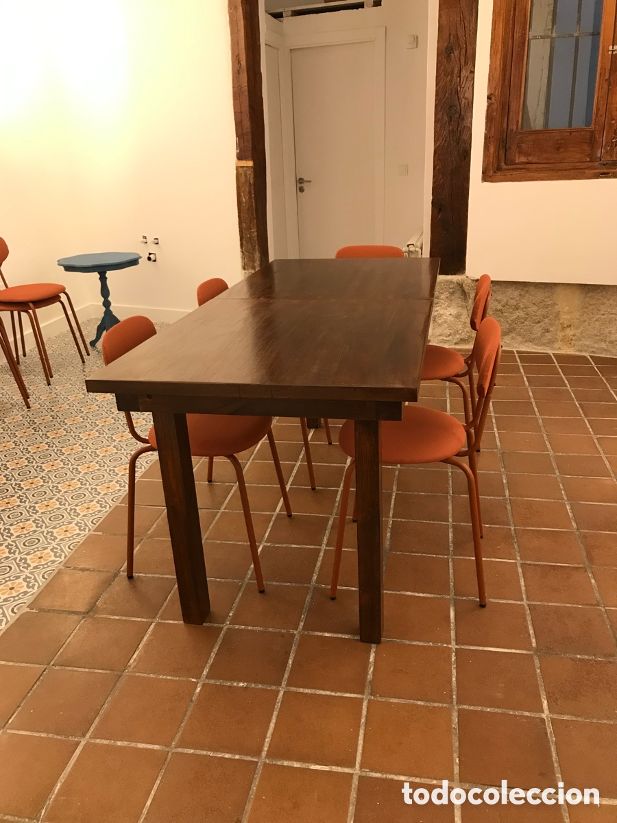 Artesan&iacute;a: Mesa de pino macizo ampliable con ruedas - Foto 2