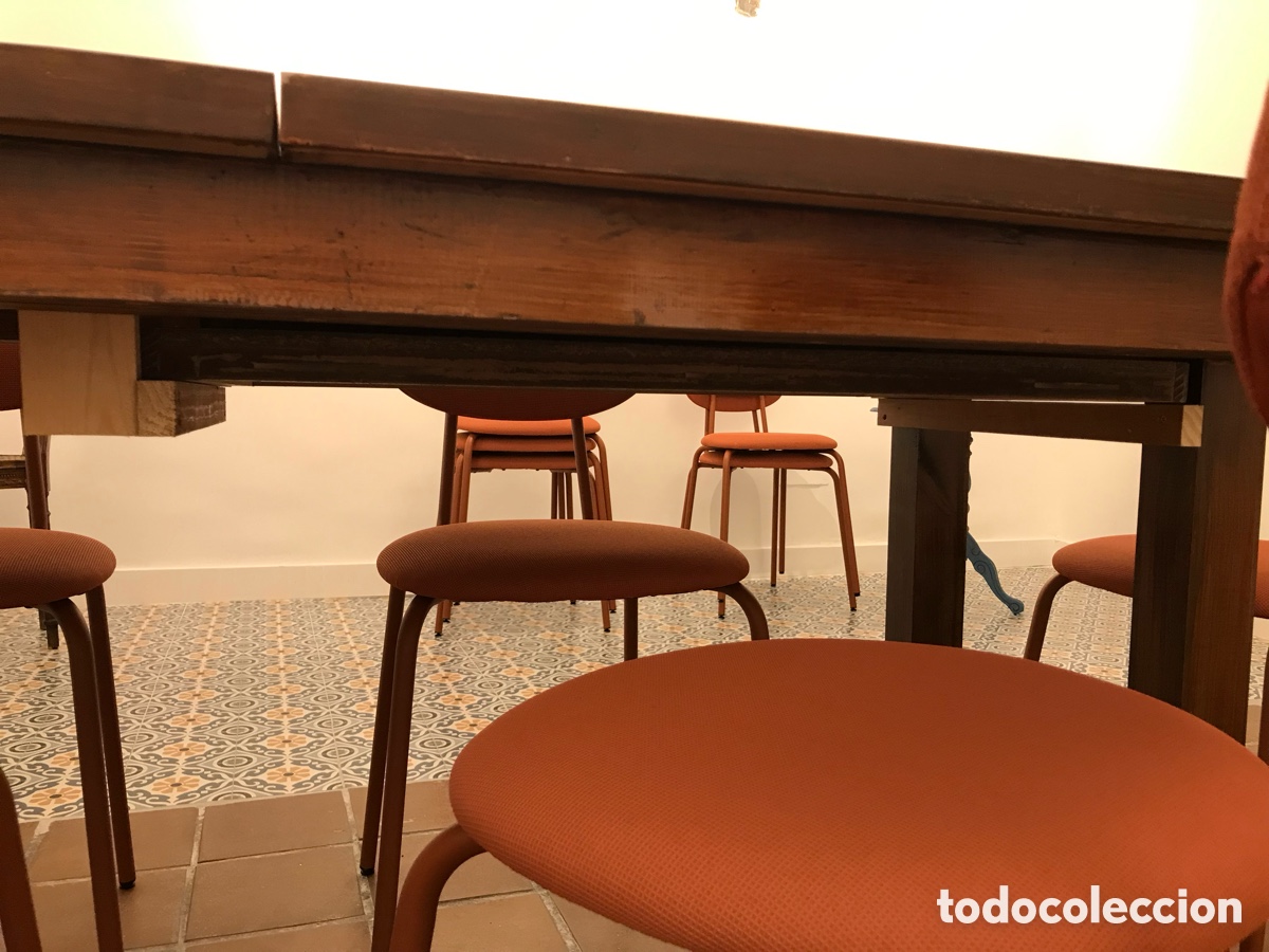 Artesan&iacute;a: Mesa de pino macizo ampliable con ruedas - Foto 3