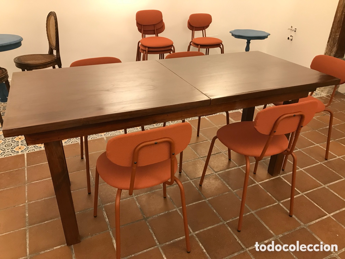 Artesan&iacute;a: Mesa de pino macizo ampliable con ruedas - Foto 1