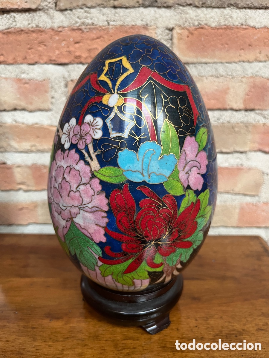 Artesan&iacute;a: huevo cloisonne con peana - Foto 1