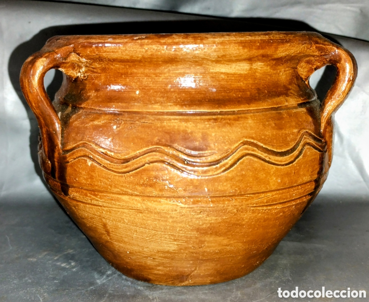 Artesan&iacute;a: ARTESANAL PIEZA DE BARRO COCIDO VINTAGE hecha a mano y pintada a mano EN MUY BUEN ESTADO ver fotos