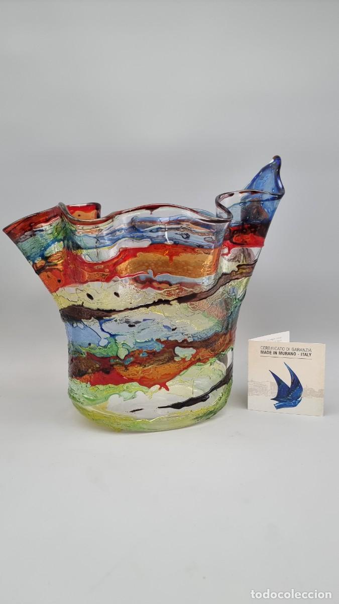 Artesan&iacute;a: Jarr&oacute;n de Murano original firmado por Enrico Cammozzo con certificado, 34 cm.