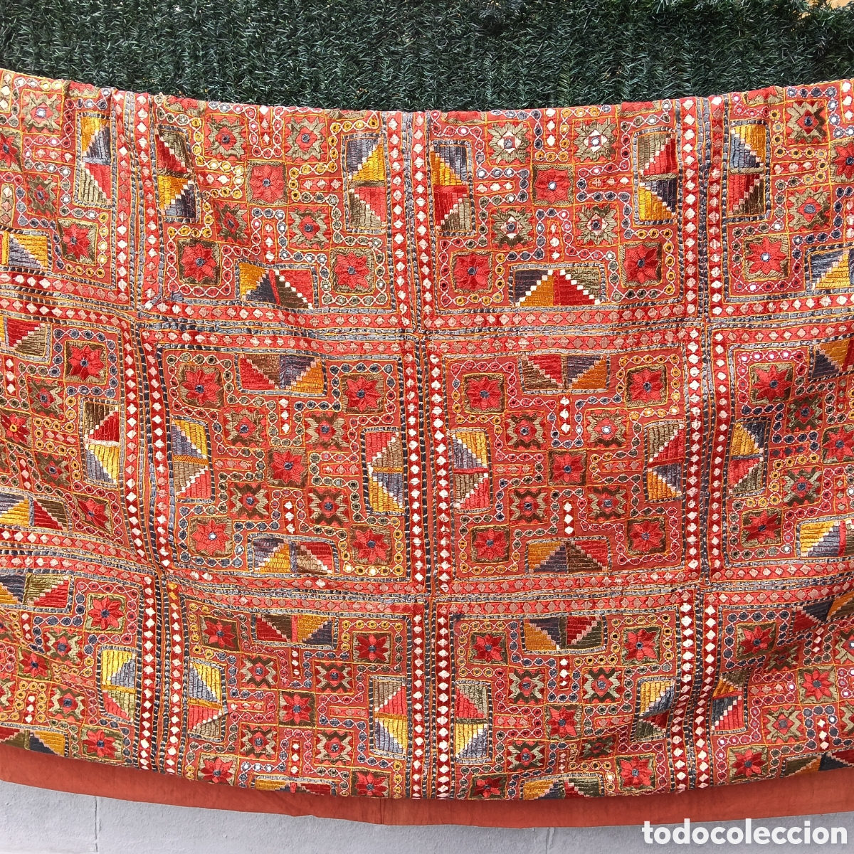 Artesan&iacute;a: Tapiz patchwork hecho a mano de la India. - Foto 3