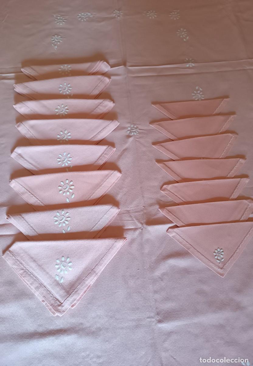 Artesan&iacute;a: Manteleria de crepe rosa - Foto 1