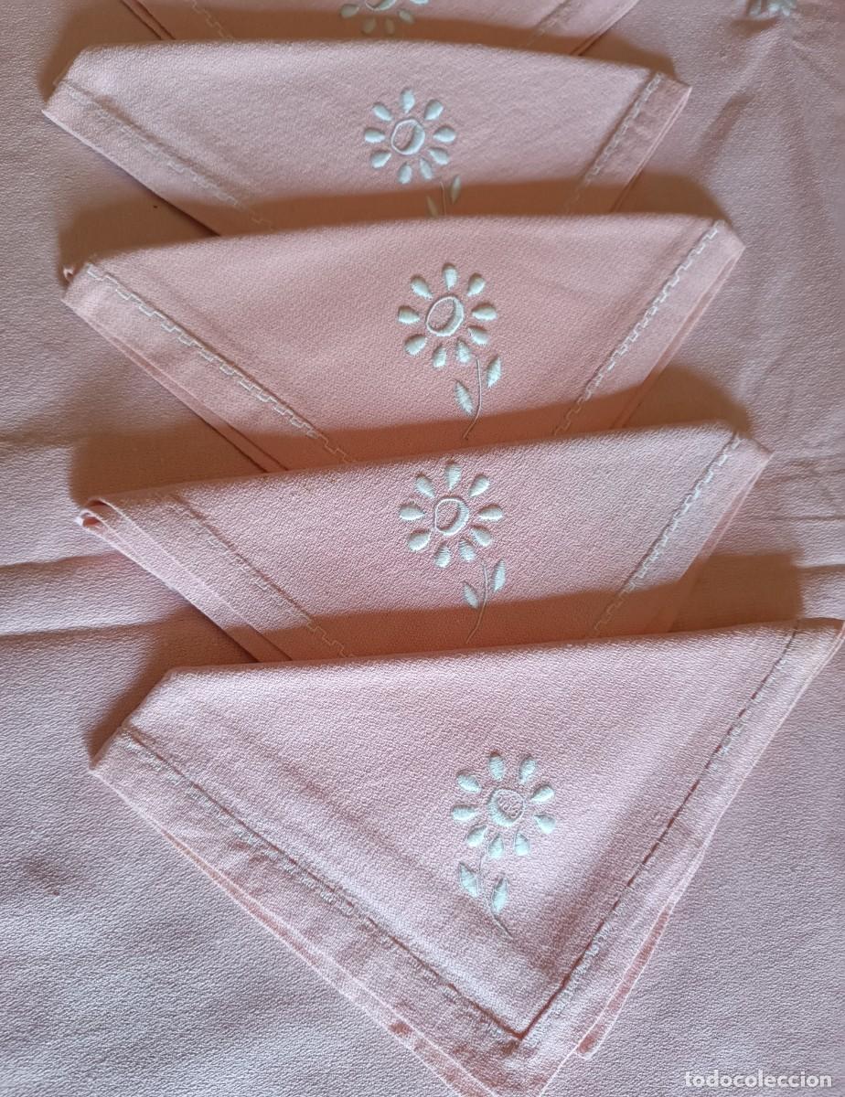 Artesan&iacute;a: Manteleria de crepe rosa - Foto 2