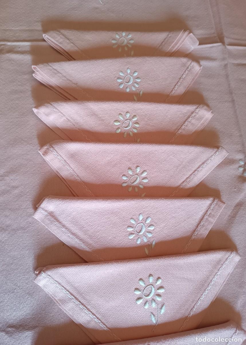 Artesan&iacute;a: Manteleria de crepe rosa - Foto 4