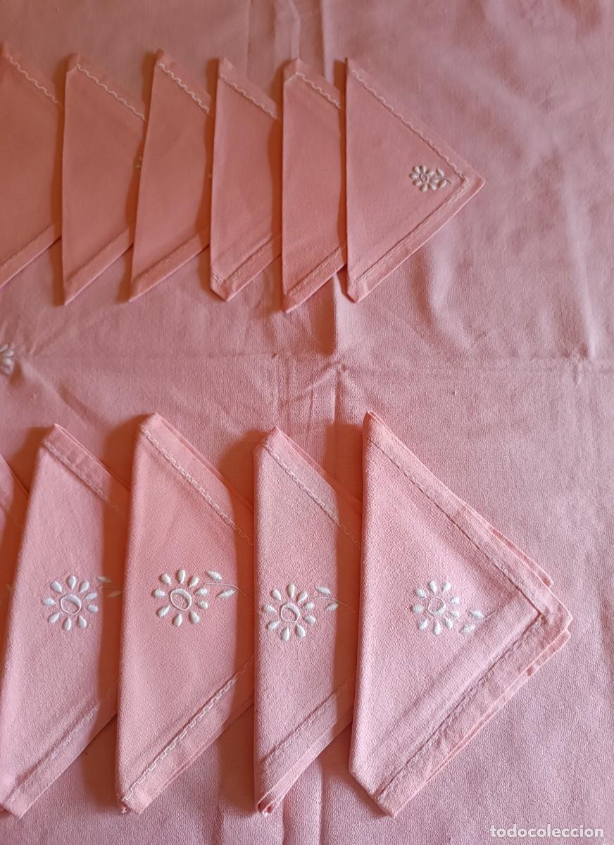 Artesan&iacute;a: Manteleria de crepe rosa - Foto 7