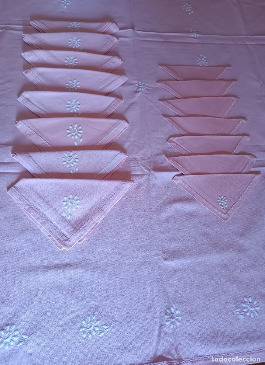Artesan&iacute;a: Manteleria de crepe rosa - Foto 8