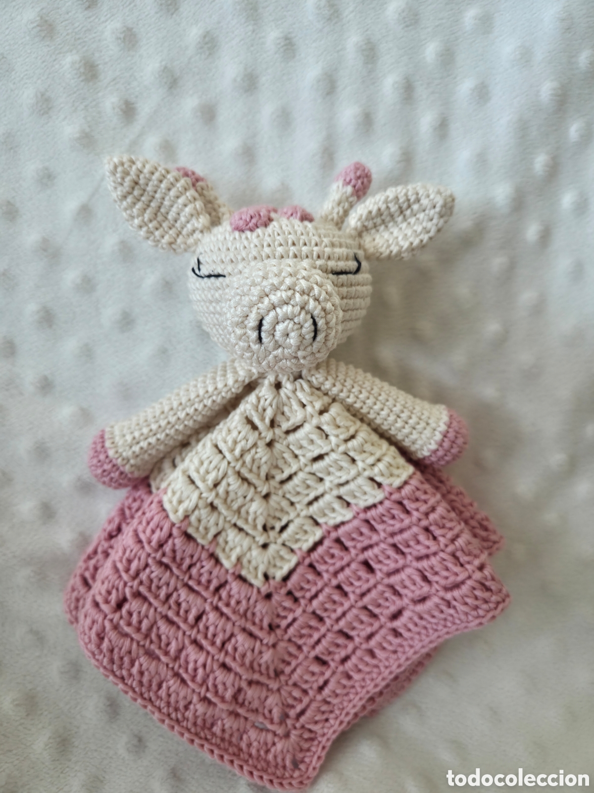 Artesan&iacute;a: Dou dou mantita de apego jirafa hecha a mano crochet
