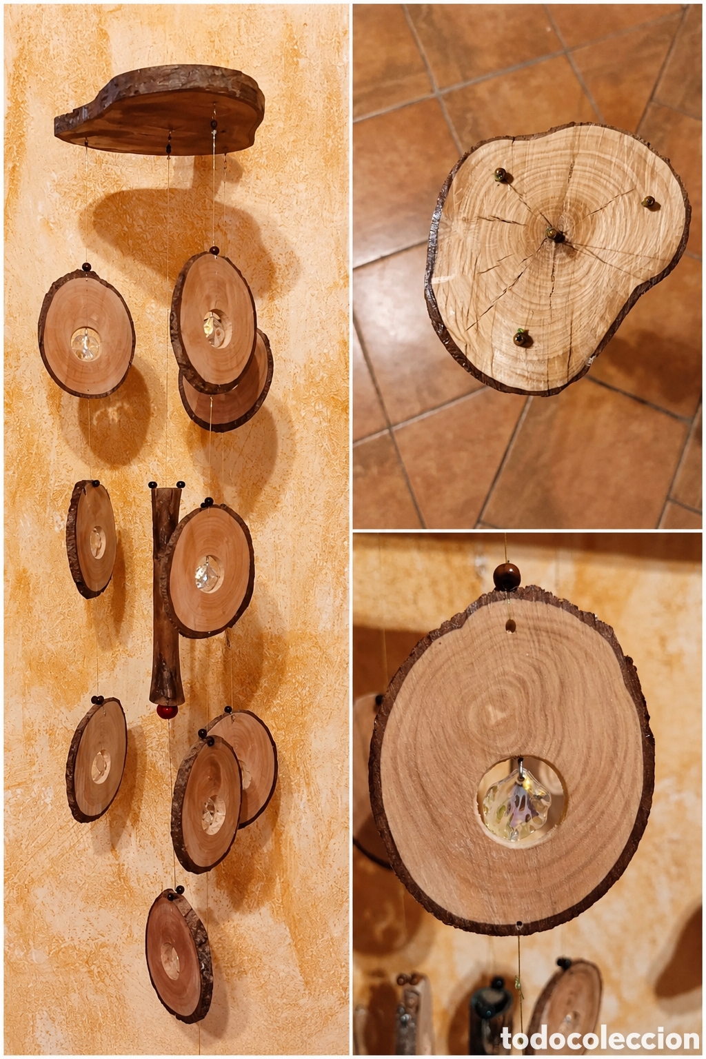 Artesan&iacute;a: Carrill&oacute;n de viento artesanal de madera de olivo y bamb&uacute;. Pieza &uacute;nica hecha a mano