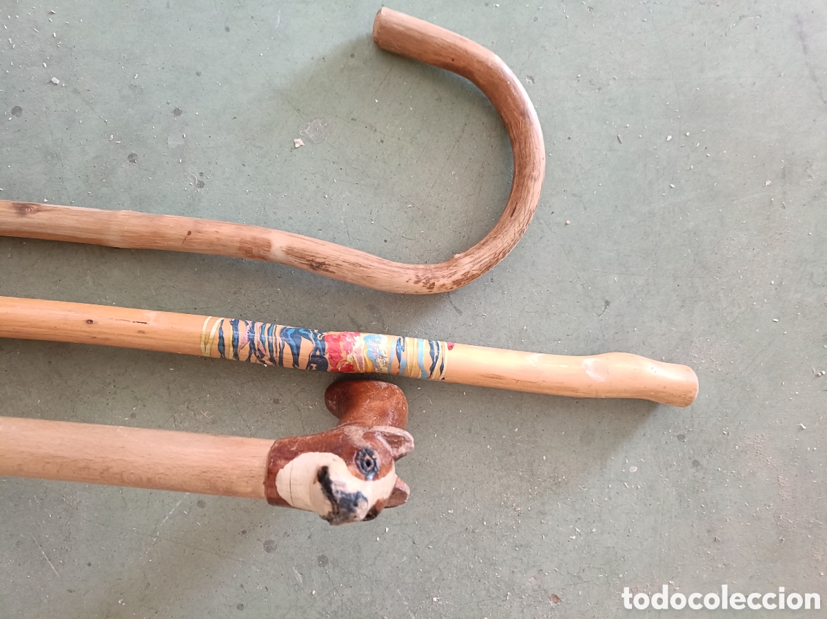 Artesan&iacute;a: Lote de bastones de madera - Foto 2